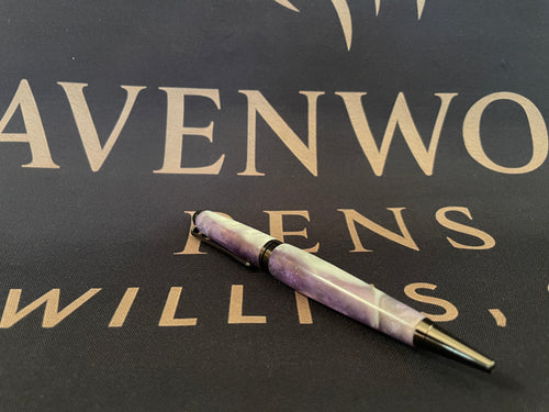 Big Ben Cigar, purple and white resin epoxy.